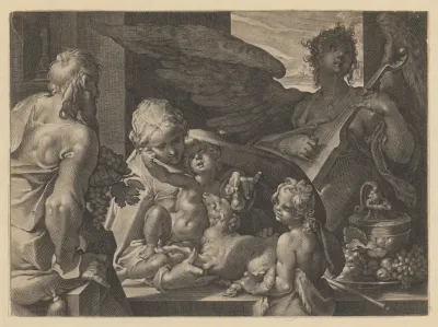 Holy Family With John The Baptist And Angel