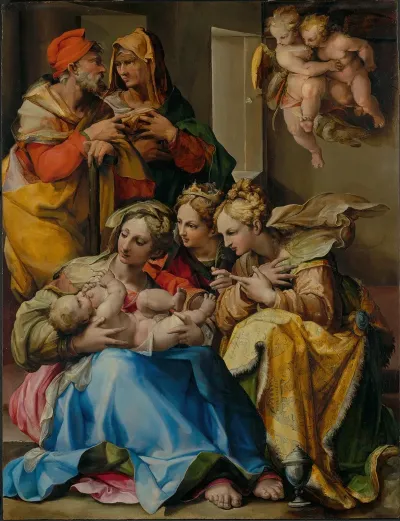 Holy Family With Saints Annecatherine Of Alexandria And Mary Magdalene