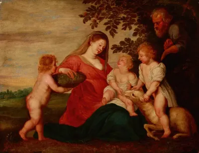 Holy Family With The Infant Saint John The Baptist And An Angel