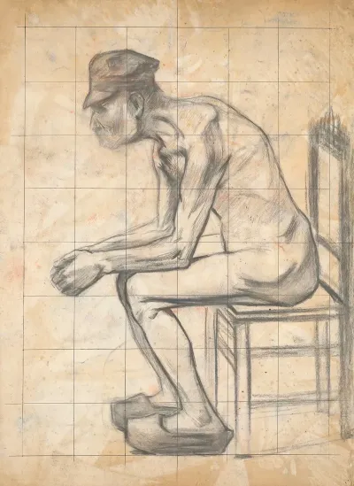 Homme Au Tabouret