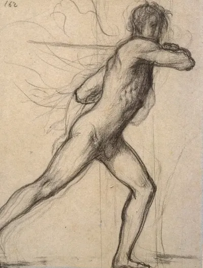 Homme Brandissant Un Sabre