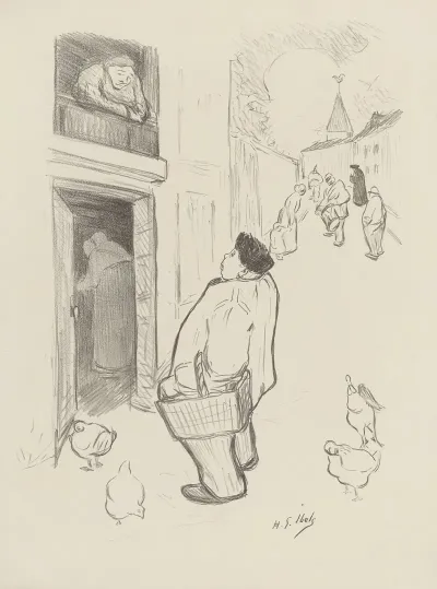 Homme Dans La Rue Parlant Avec Une Femme A Son Balcon