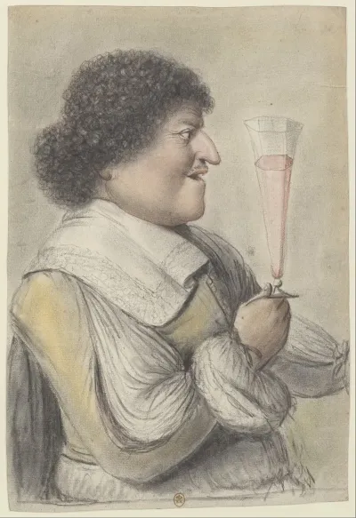 Homme De Profil A Droite Levant Son Verre