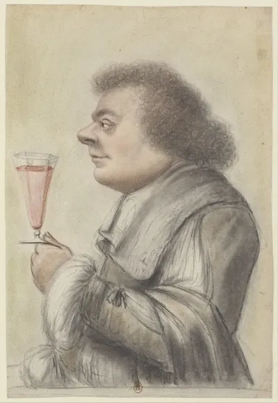 Homme De Profil A Gauche Levant Son Verre