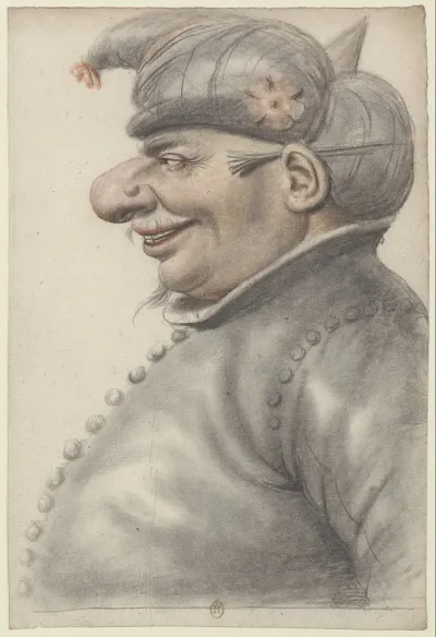 Homme Grotesque Coiffe Dun Turban De Profil A Gauche