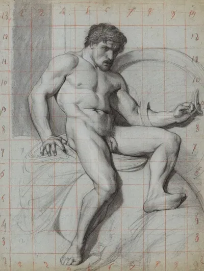 Homme Nu Assis 7