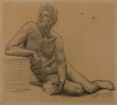 Homme Nu Assis Par Terre
