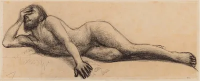 Homme Nu Etendu Par Terre
