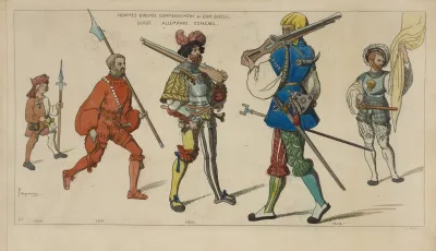 Hommes Darmes Commencement Du Xvie Siecle Suisse Allemands Espagnole 1505 1510 1517 1529