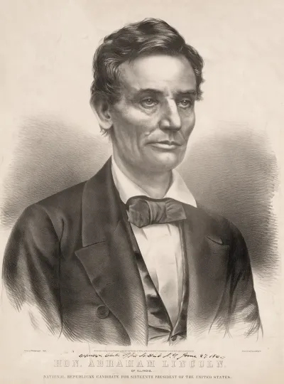 Hon Abraham Lincoln Of Illinois National Republican Candidate For Sixteenth President Of The United States