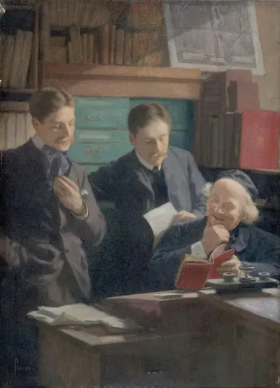 Honore Champion 1846 1913 Libraire Editeur Entoure De Ses Fils