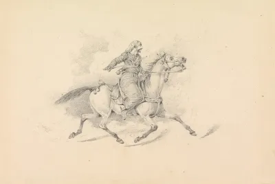 Hooded Damascene Cavalryman Riding
