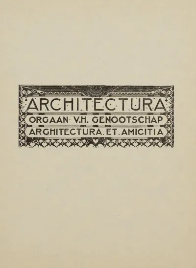 Hoofd Voor Het Weekblad Architectura