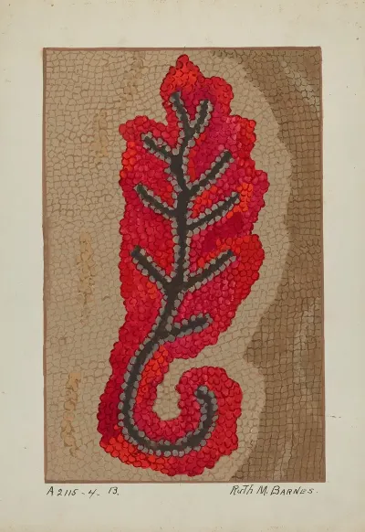 Hooked Rug Section Of Border