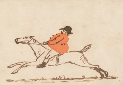 Horse And Rider A Stout Huntsman On A Galloping Horse