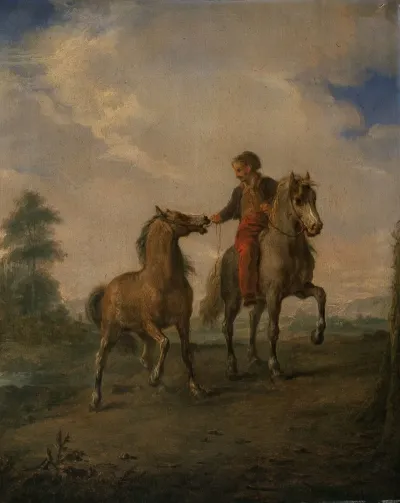 Horseman Leading A Horse