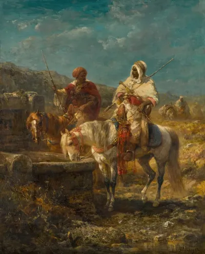 Horsemen At A Well
