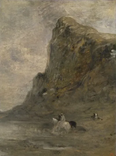 Horsemen At The Foot Of The Chiffa Cliffs