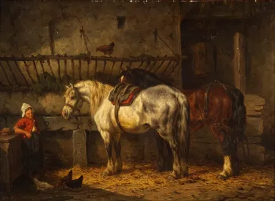 Horses In A Stable 3