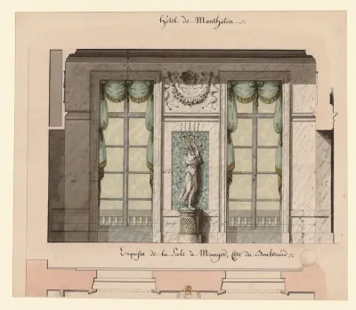 Hotel De Montholon Esquisse De La Sale A Manger Cote Du Boulevard