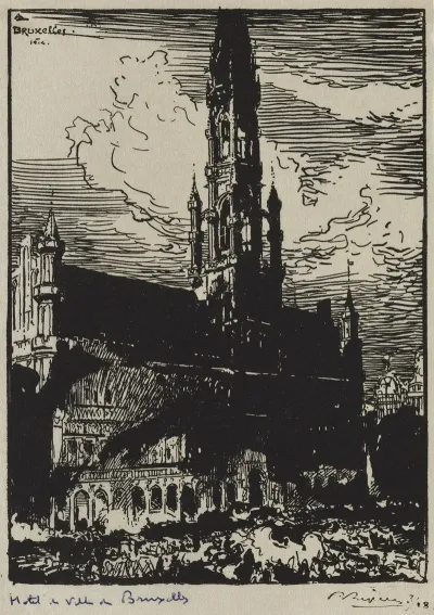 Hotel De Ville De Bruxelles En Feu