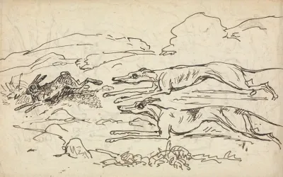 Hounds Chasing A Hare