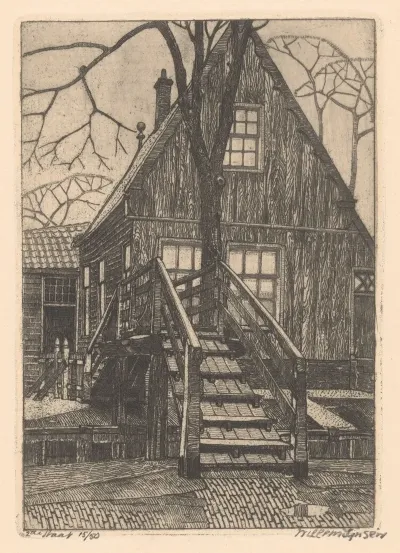 House With Bridge In Westzaan