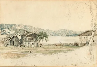Houses Near Lake Attersee Study