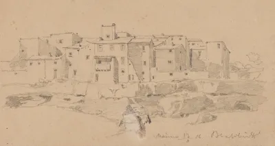 Houses On A Rock Cliff In Marino