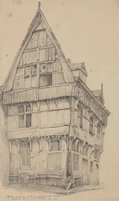 Houten Gevel Op De Hoek Van De Zwarte Zusterstraat En De Doornikstraat