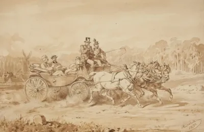 Hrabia Adam Krasinski I Juliusz Kossak W Powozie