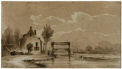 Huis Bij Een Overtoom In Een Riviertje