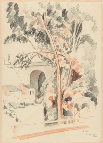 Huizen En Bomen Onder Een Viaduct Te Remouchamps