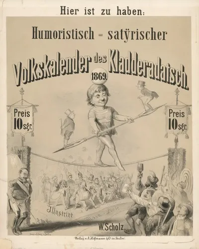 Humoristisch Satirischer Volkskalender Des Kladderadatsch 1869