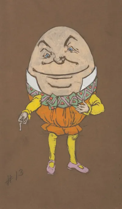 Humpty Dumpty Costume Design For Alice In Wonderland 1915