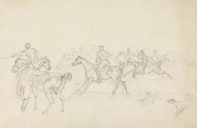 Hunt Followers Moving With The Hounds To The Left