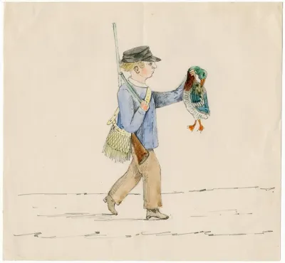 Hunter With Killed Duck