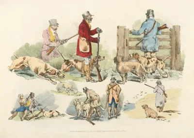 Hunters With Their Dogs