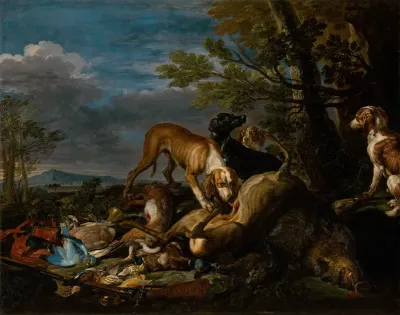 Hunting Still Life With Dogs