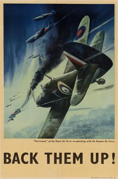 Hurricanes Of The Royal Air Force Cooperating With The Russian Air Force Back Them Up