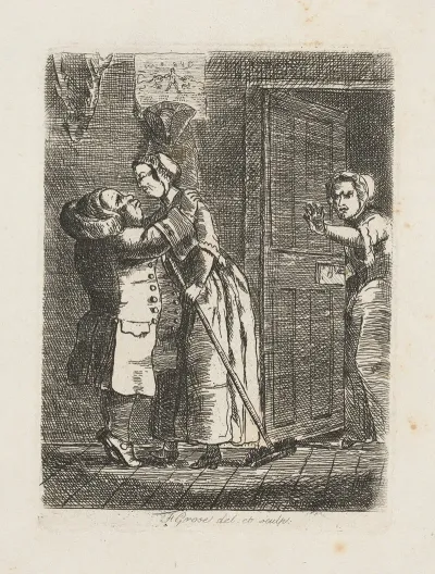 Husband Kisses Housekeeper As Wife Observes From Bedroom Door