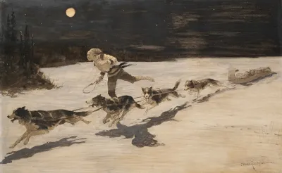 Huskie Dogs On The Frozen Highway Talking Musquash