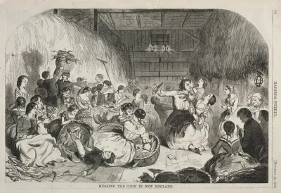 Husking The Corn In New England