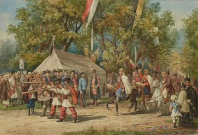 Hutsul Wedding Procession In Front Of The Emperor In Kolomyia