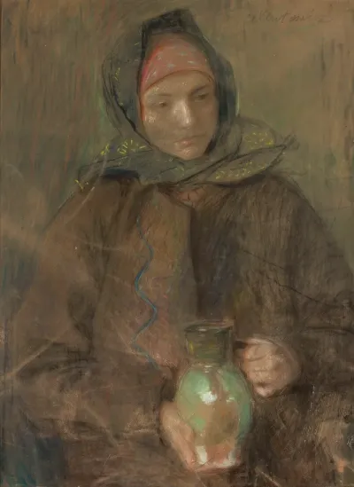 Hutsul Woman With A Jar