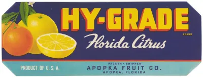 Hy Grade Brand Florida Citrus Label