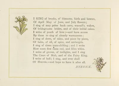 I Sing Of Brooks Of Blossoms Birds And Bowers