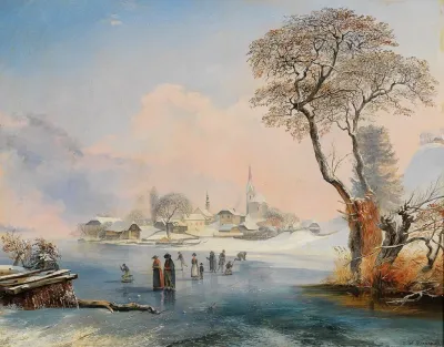 Ice Skating By Maria Worth On Lake Worthersee
