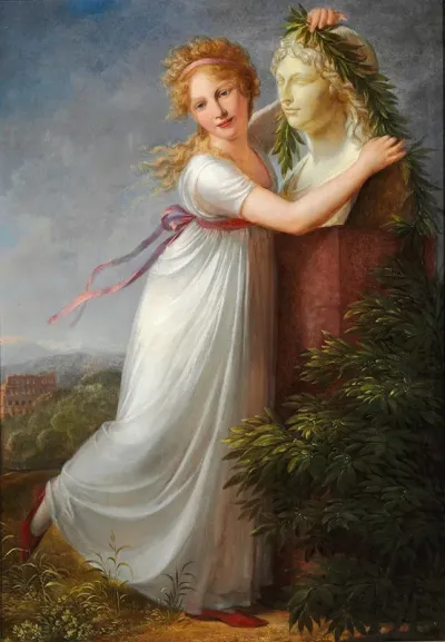 Ida Brun Garlanding Her Mothers Bust