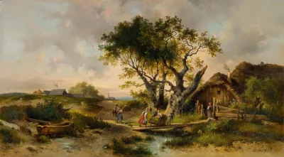 Idyllisches Landleben Mit Heueinbringung